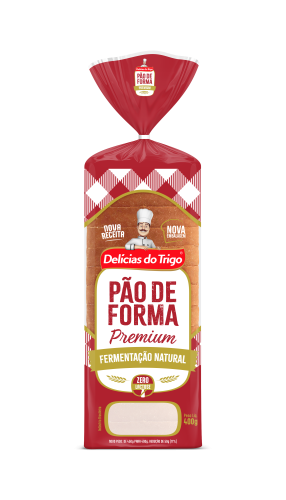 Pão de Forma Premium Tradicional Delicias Do Trigo, com fermentação natural, zero lactose. 400g