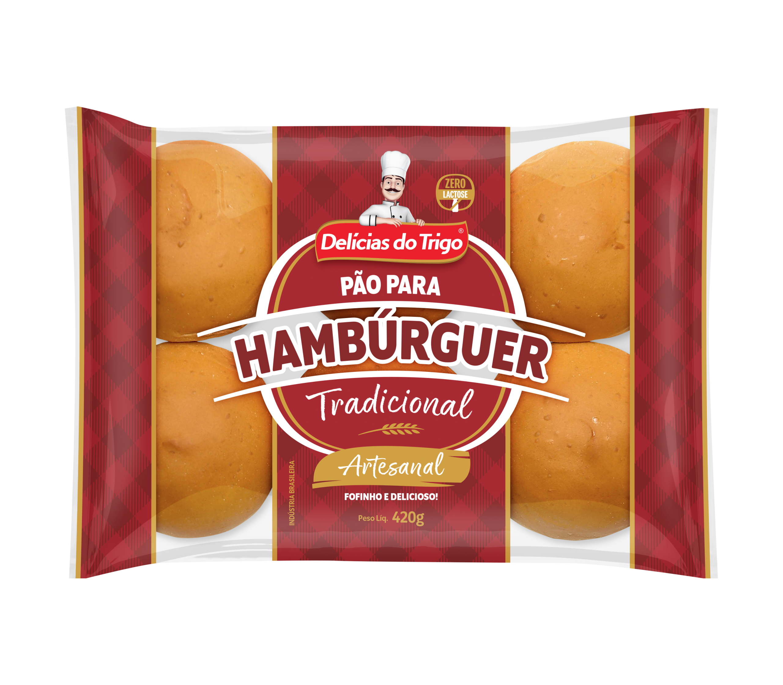 Pão de Hamburguer Tradicional Delicias Do Trigo